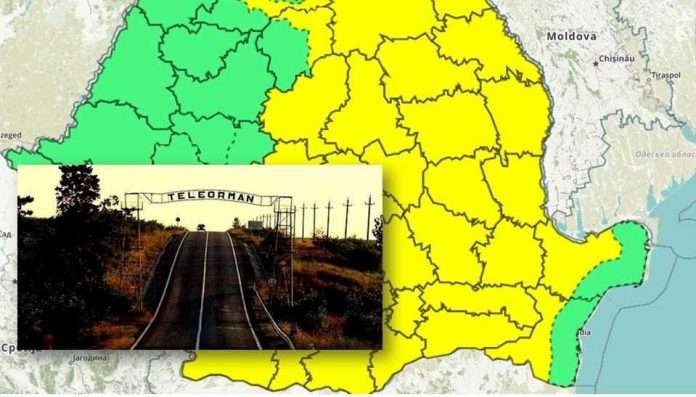 Teleormanul, sub COD GALBEN de ploi torențiale și vijelii, până luni seară